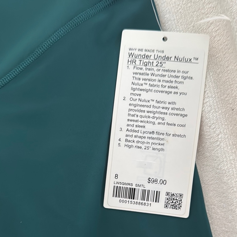 lululemon athletica Wunder Under Nulux HR Tight 25” - Teal